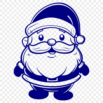 A detailed illustration of Father Christmas standing full-body in a festive holiday outfit.