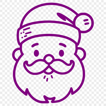 A simple line drawing illustration of Santa Claus's head.