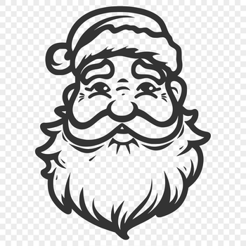 SVG illustration of Santa Claus's head, suitable for Christmas designs and decorations.