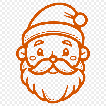 A digital illustration of Santa Claus's head in festive attire, suitable for Christmas decorations or graphic designs.