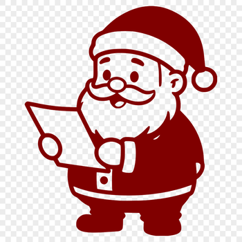 A digital illustration of Father Christmas in silhouette.