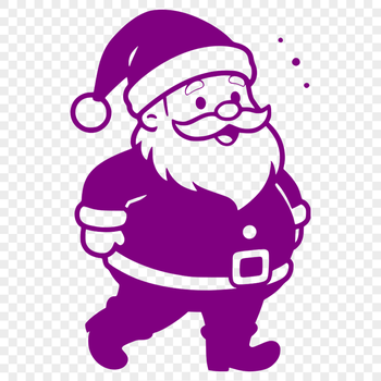 A cartoon illustration of Santa Claus in a festive holiday setting.