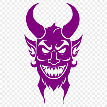 A stylized illustration of the devil in a gothic context, suitable for Halloween decorations.