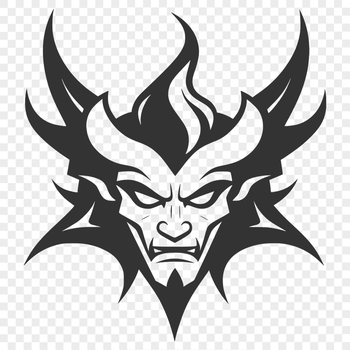 An illustration of the devil in a dark, ominous setting, suitable for Halloween decorations and designs.