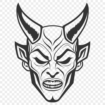 A graphic illustration of the Devil, suitable for Halloween decorations or artwork.