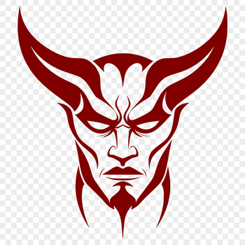 Illustrative depiction of the devil in a dark, gothic style, suitable for Halloween designs and creative projects.