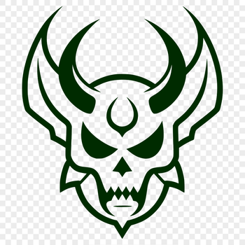 A devilish figure with horns and a pitchfork, suitable for Halloween decorations.