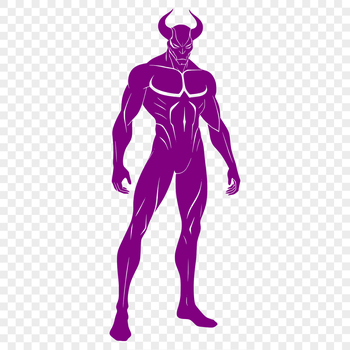 A stylized representation of the devil, suitable for Halloween decorations and designs.