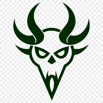 A stylized illustration of the devil in a bold line art style.