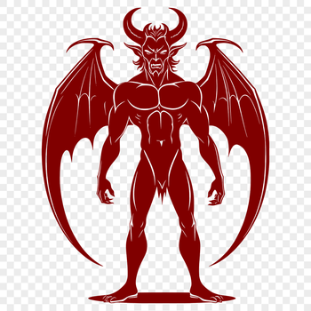 A vector design illustration of the devil, suitable for various uses including Halloween decorations.