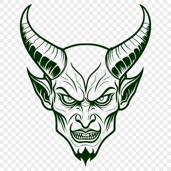 A stylized illustration of the devil, designed as vector art for various digital and printing purposes.