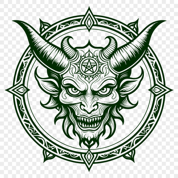 A classic illustration of the devil in a bold and detailed style.