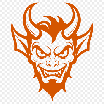 A stylized illustration of the devil character, suitable for use in Halloween-themed designs.