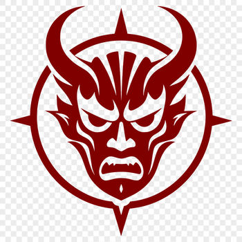 A stylized depiction of the devil in a dark, ominous setting, suitable for Halloween designs.