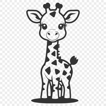 SVG graphic illustration of a tall savannah animal with long neck.