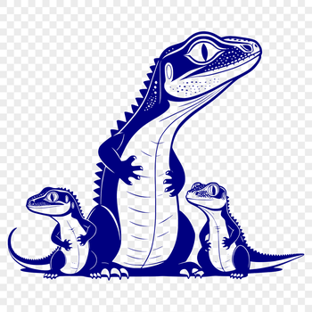 A colorful illustration of a lizard in various poses, suitable for use as vector art and stencils.