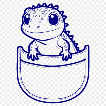 A digital illustration of a small reptile with scaly skin, suitable for use in various graphic design projects.