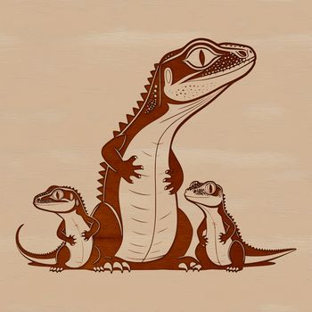 A detailed illustration of a reptile with scales, suitable for vector design.