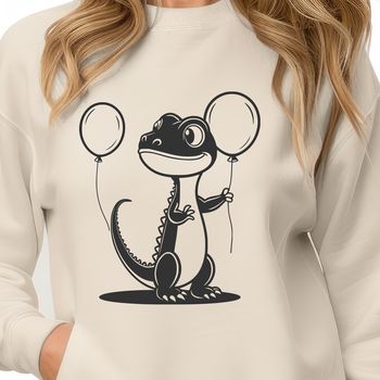 Illustrated lizard graphic, suitable for digital design and crafting.