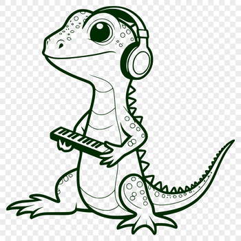 A colorfully illustrated lizard graphic suitable for vector art designs.