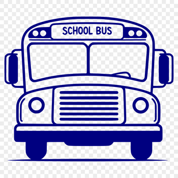 Illustration of a standard school bus on a yellow background, suitable for educational purposes or as clip art.
