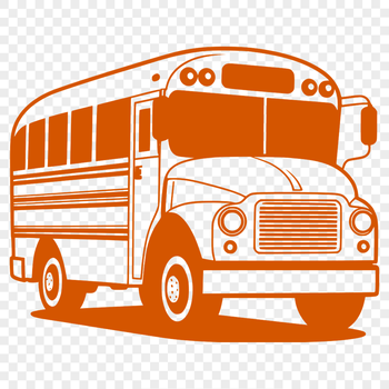 An educational transportation icon featuring a detailed school bus design with scalable graphics.