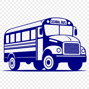 A stylized illustration of a school bus, designed as vector art for educational or creative projects.
