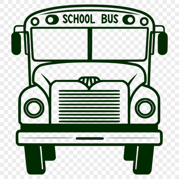 A stylized illustration of a school bus designed for vector art and clipart.