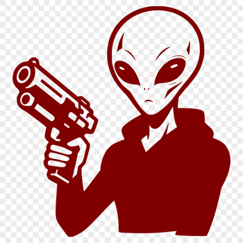 A futuristic alien character designed in vector format, suitable for commercial or personal use.