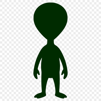 Alien creature in a sci-fi setting, designed as a vector silhouette for cutting machines.