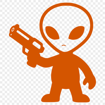 Alien silhouette in a sci-fi style, suitable for commercial and personal use.