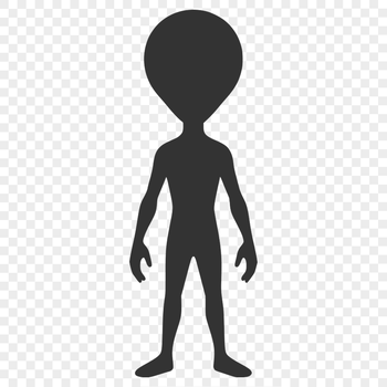 A futuristic alien character in a sci-fi setting, designed as a vector graphic for commercial and personal use.