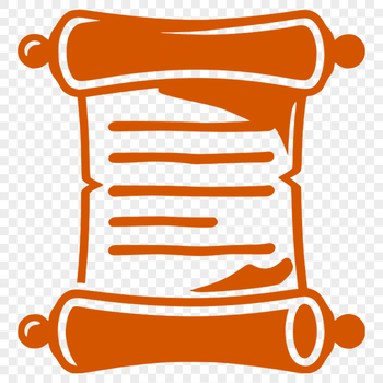 A digital vector illustration of a scroll with a diploma or graduation theme.