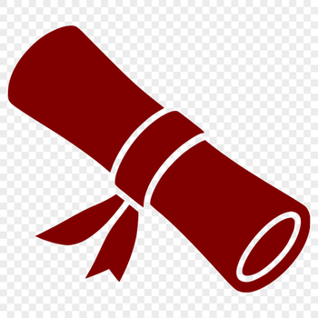 An svg illustration of a graduation scroll with diploma paper texture.