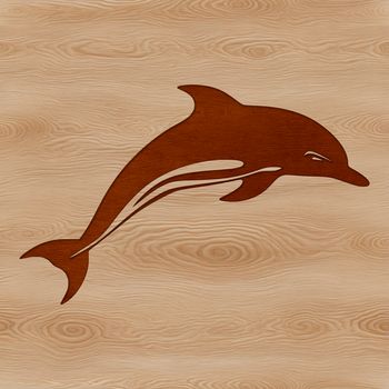 A stylized illustration of a dolphin in the ocean, suitable for various digital and craft projects.