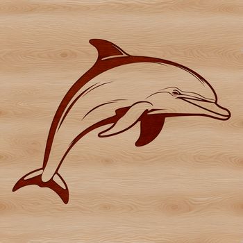 A digital illustration of a dolphin, a common sea creature found in oceans worldwide.