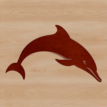 A detailed illustration of a dolphin in the ocean, highlighting its anatomy as a wild sea creature.