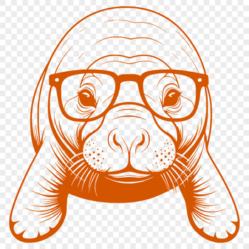 A realistic illustration of a manatee in its natural habitat.