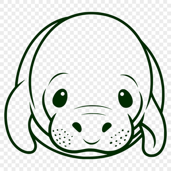 A vector illustration of a gentle sea creature, the manatee, suitable for commercial or personal use.