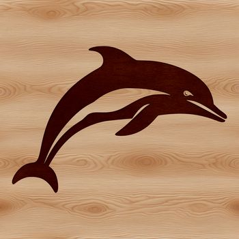 A detailed illustration of a dolphin in the ocean, suitable for graphic design projects.