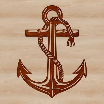 Anchor on the dock, ready for a cruise, vector illustration of a nautical anchor.