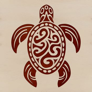 A detailed illustration of a sea turtle in its natural habitat, suitable for use as clip art or vector design.