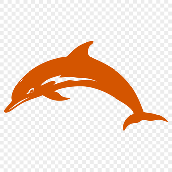 An illustration of a dolphin in full body form, suitable for vector design and cutting machine use.
