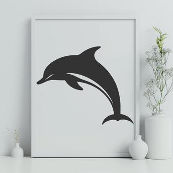 A detailed illustration of a dolphin from the front view, showcasing its full body shape.
