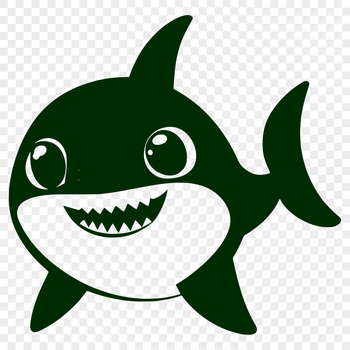 A digital illustration of a shark, designed as a vector graphic.