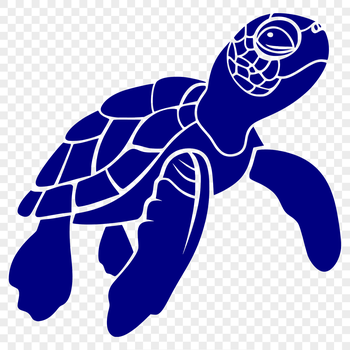 Illustration of a sea turtle in full body pose, suitable for digital designs.