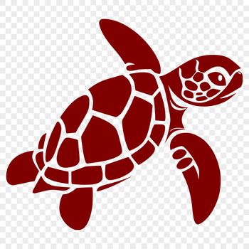 A detailed illustration of a sea turtle's full body, suitable for vector art and cutting machine designs.