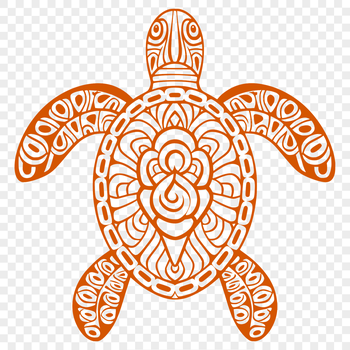A full-body illustration of a sea turtle swimming in the ocean, suitable for vector art projects.
