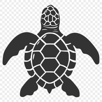 A detailed illustration of a sea turtle's full body, suitable for vector art designs and cutting machine stencils.
