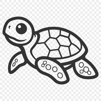 A full-body illustration of a cute sea turtle.